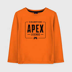Лонгслив хлопковый детский Apex Legends gaming champion: рамка с лого и джойс, цвет: оранжевый