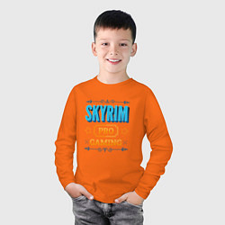 Лонгслив хлопковый детский Игра Skyrim pro gaming, цвет: оранжевый — фото 2