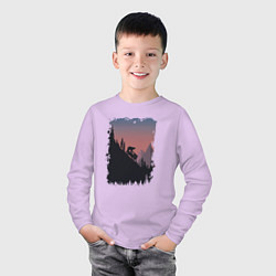 Лонгслив хлопковый детский Медведь и внедорожник, цвет: лаванда — фото 2