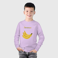 Лонгслив хлопковый детский Bananas, бананы, цвет: лаванда — фото 2