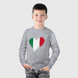 Лонгслив хлопковый детский Сердце - Италия, цвет: меланж — фото 2