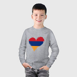 Лонгслив хлопковый детский Сердце - Армения, цвет: меланж — фото 2