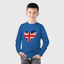 Лонгслив хлопковый детский Сердце - Британия, цвет: синий — фото 2