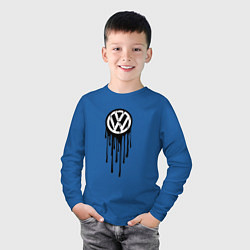 Лонгслив хлопковый детский Volkswagen - art logo, цвет: синий — фото 2