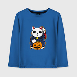 Лонгслив хлопковый детский Cat Halloween, цвет: синий