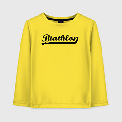 Лонгслив хлопковый детский Biathlon logo, цвет: желтый