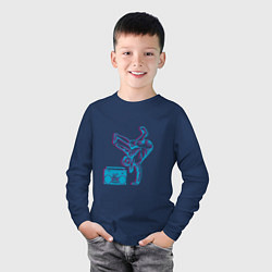 Лонгслив хлопковый детский Hip Hop Dance, цвет: тёмно-синий — фото 2