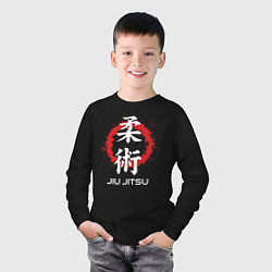 Лонгслив хлопковый детский Jiu-jitsu red splashes, цвет: черный — фото 2