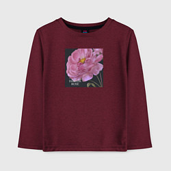Лонгслив хлопковый детский Векторная роза, цвет: меланж-бордовый