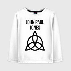 Лонгслив хлопковый детский John Paul Jones - Led Zeppelin - legend, цвет: белый