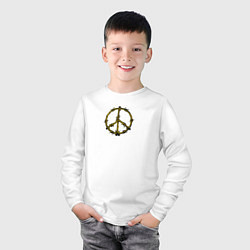 Лонгслив хлопковый детский Пацифика символ мира, цвет: белый — фото 2