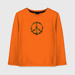 Лонгслив хлопковый детский Пацифика символ мира, цвет: оранжевый