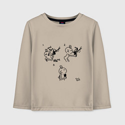 Лонгслив хлопковый детский Микрофон-мороженое, цвет: миндальный