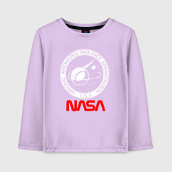 Лонгслив хлопковый детский Nasa usa спутник, цвет: лаванда