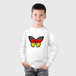 Лонгслив хлопковый детский Бабочка - Германия, цвет: белый — фото 2