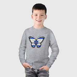 Лонгслив хлопковый детский Бабочка - Израиль, цвет: меланж — фото 2