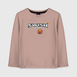 Лонгслив хлопковый детский Swish King, цвет: пыльно-розовый