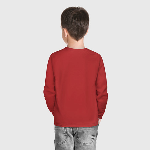 Детский лонгслив Nasa на кармане лого / Красный – фото 4