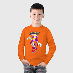 Лонгслив хлопковый детский Sonic - ласточка Вейв - Free riders, цвет: оранжевый — фото 2