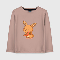 Лонгслив хлопковый детский Кролик и морковка, цвет: пыльно-розовый