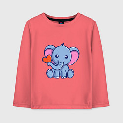Лонгслив хлопковый детский Love Elephant, цвет: коралловый