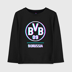 Лонгслив хлопковый детский Borussia FC в стиле glitch, цвет: черный