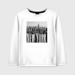 Лонгслив хлопковый детский New York city in picture, цвет: белый