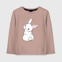 Лонгслив хлопковый детский Милая зайка, цвет: пыльно-розовый