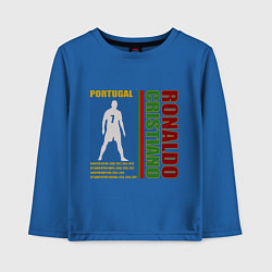 Лонгслив хлопковый детский Легенды футбола- Ronaldo, цвет: синий