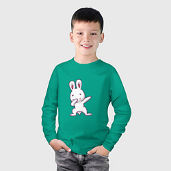 Лонгслив хлопковый детский Rabbit Dab, цвет: зеленый — фото 2
