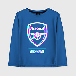 Лонгслив хлопковый детский Arsenal FC в стиле glitch, цвет: синий
