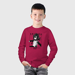 Лонгслив хлопковый детский Хэйдзо в квадрате, цвет: маджента — фото 2