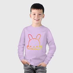 Лонгслив хлопковый детский Крольчонок, цвет: лаванда — фото 2