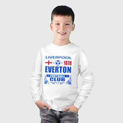 Лонгслив хлопковый детский Футбольный клуб Эвертон из Ливерпуля, цвет: белый — фото 2