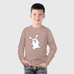 Лонгслив хлопковый детский Happy Bunny, цвет: пыльно-розовый — фото 2