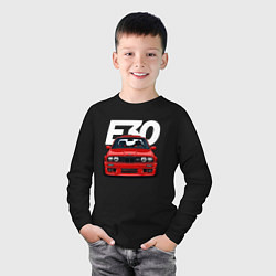 Лонгслив хлопковый детский BMW E30, цвет: черный — фото 2