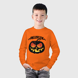 Лонгслив хлопковый детский Smile pumpkin, цвет: оранжевый — фото 2