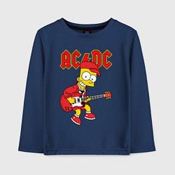 Лонгслив хлопковый детский AC DC Барт Симпсон, цвет: тёмно-синий