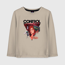 Лонгслив хлопковый детский Jesse Faden art, цвет: миндальный