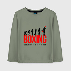 Лонгслив хлопковый детский Boxing evolution, цвет: авокадо