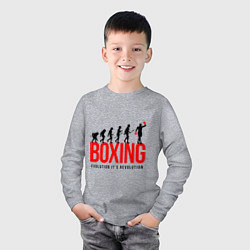 Лонгслив хлопковый детский Boxing evolution, цвет: меланж — фото 2