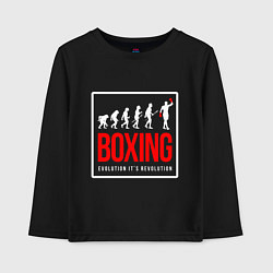 Лонгслив хлопковый детский Boxing evolution its revolution, цвет: черный