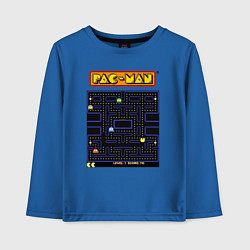Лонгслив хлопковый детский Pac-Man на ZX-Spectrum, цвет: синий