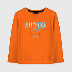Лонгслив хлопковый детский Nirvana - смайлик, цвет: оранжевый