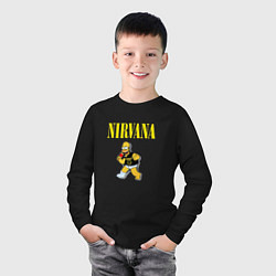 Лонгслив хлопковый детский Гомер Nirvana, цвет: черный — фото 2