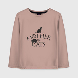 Лонгслив хлопковый детский Мать котов, цвет: пыльно-розовый