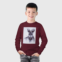 Лонгслив хлопковый детский Rabbit symbol 2023, цвет: меланж-бордовый — фото 2