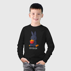 Лонгслив хлопковый детский Кролик и мандарины - Nom nom nom, цвет: черный — фото 2