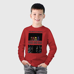 Лонгслив хлопковый детский Freddy good and bad, цвет: красный — фото 2