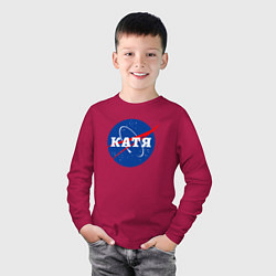 Лонгслив хлопковый детский Катя в символе Наса, цвет: маджента — фото 2